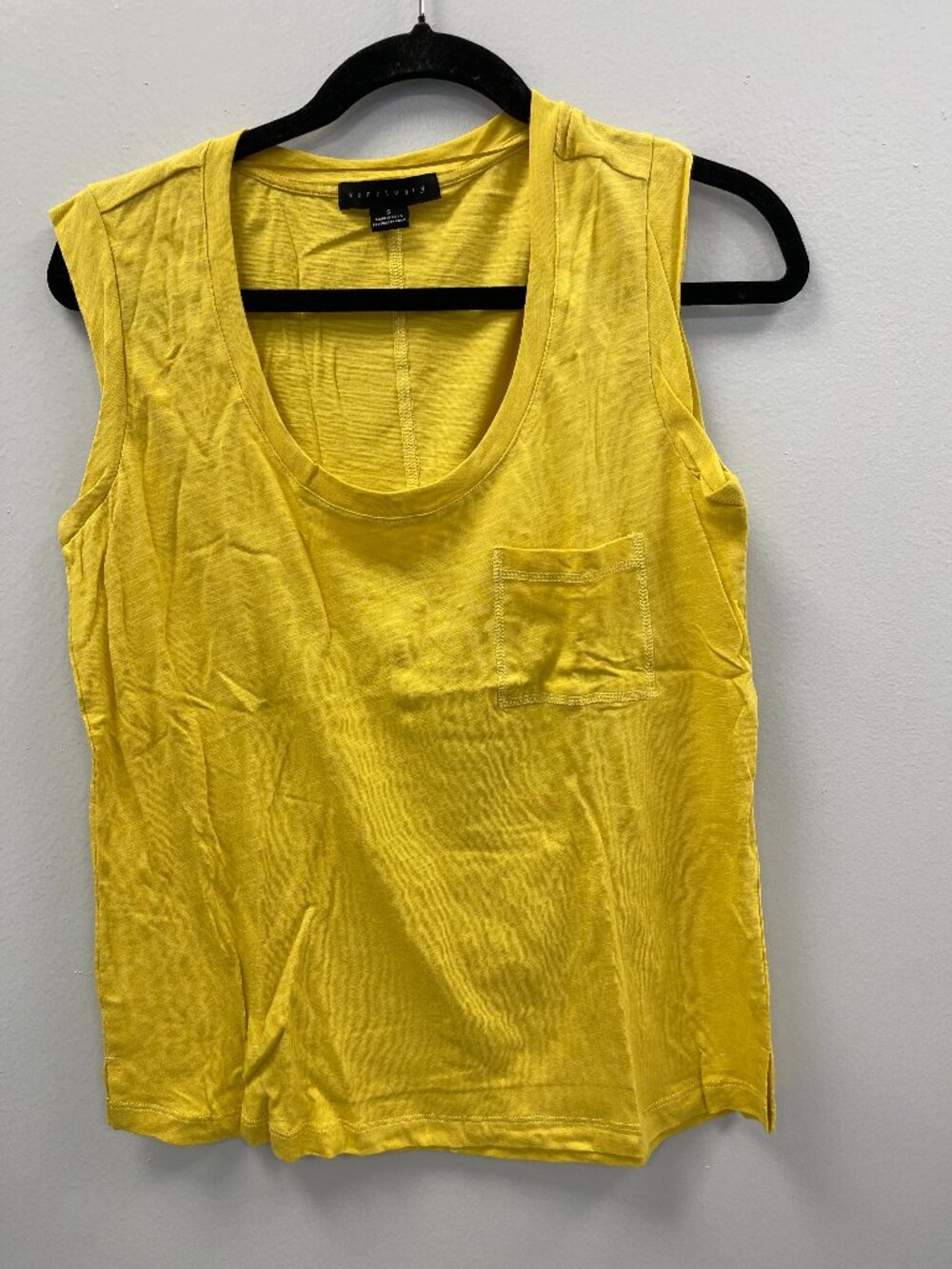 Sanctuary Yellow Scoop Neck Slub Knit Tank Top with Chest Pocket Size S - NWOT